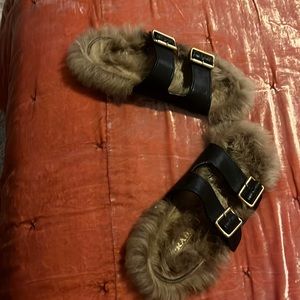 Prada Shearling-Lined Sandals
